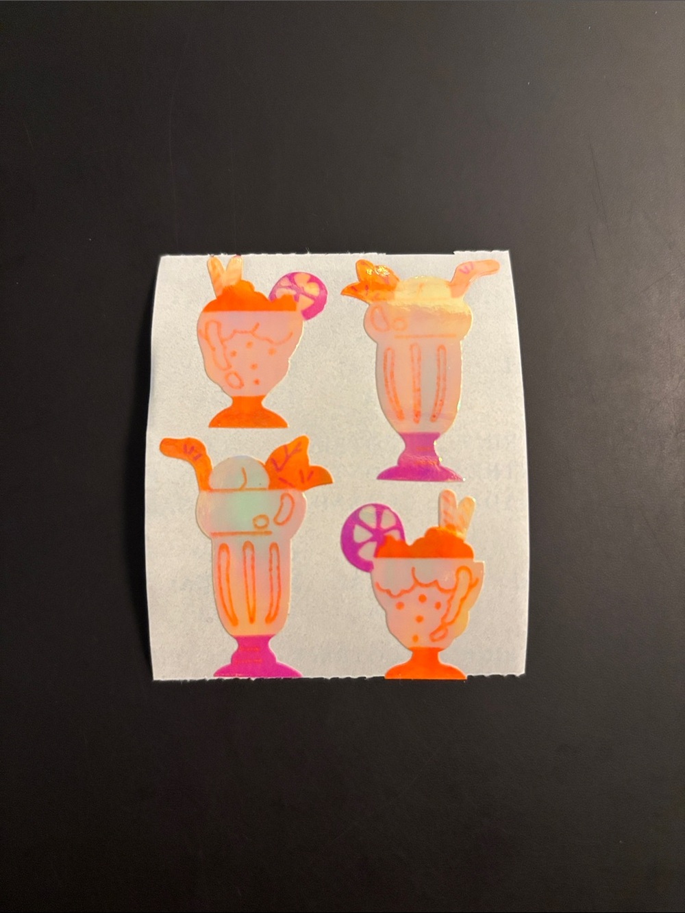 Cotrin Orange Ice Cream Shakes Pearly Sticker Mod Vintage 80's